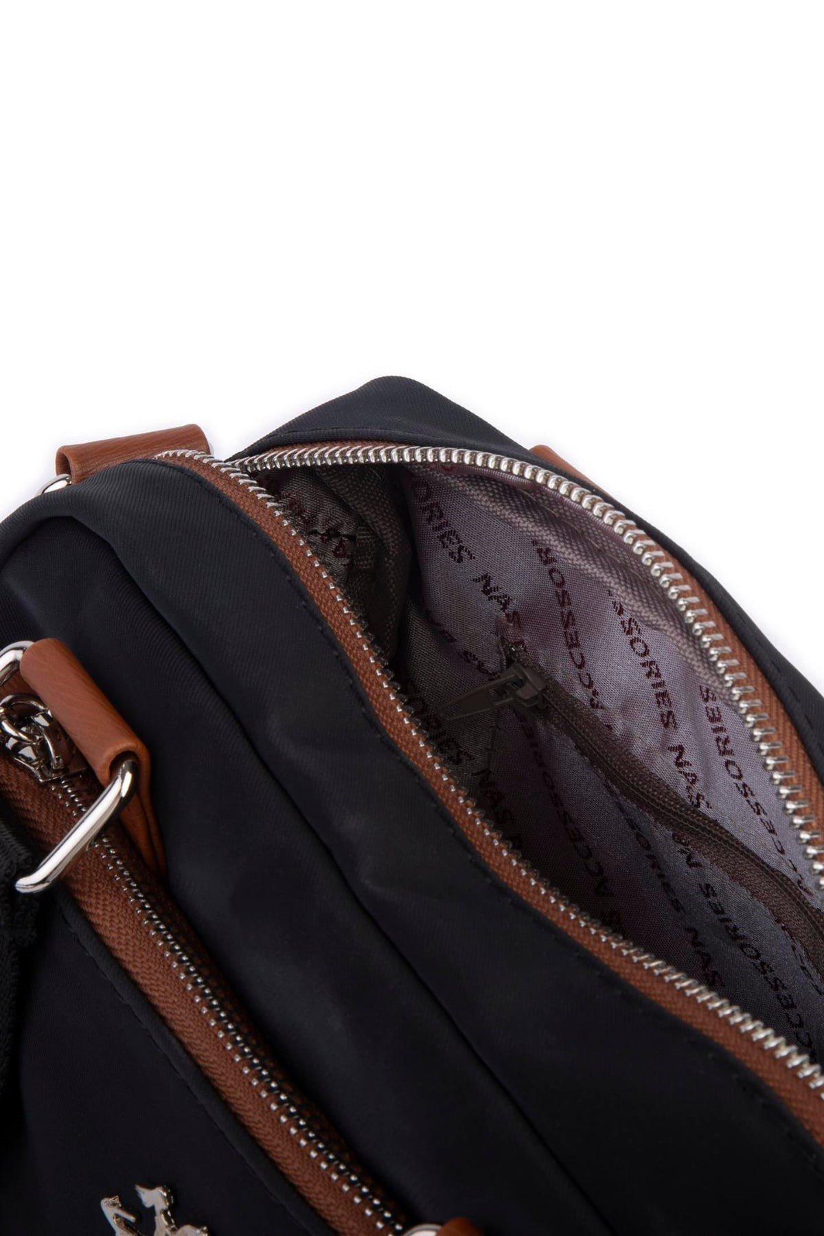 Nas Bag Kadın Çapraz Çanta Çok Gözlü - Siyah Taba Buzzy