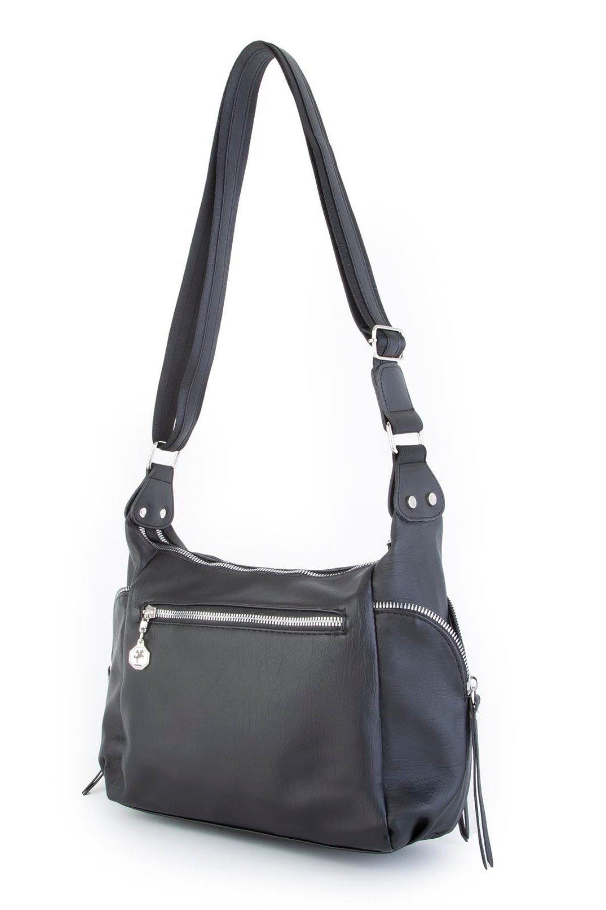 Nas Bag Kadın Çapraz Çanta - Siyah Yıkamalı ( 26x21x15 cm)