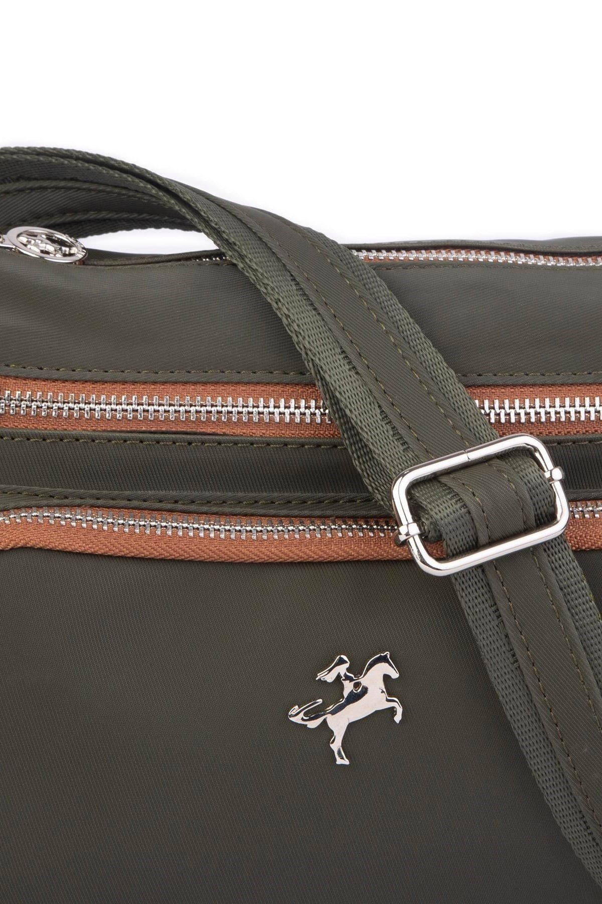 Nas Bag Kadın Çapraz Çok Gözlü Günlük Çanta Yeşil Taba Buzzy ( 30x22 cm ebatlarındadır.)