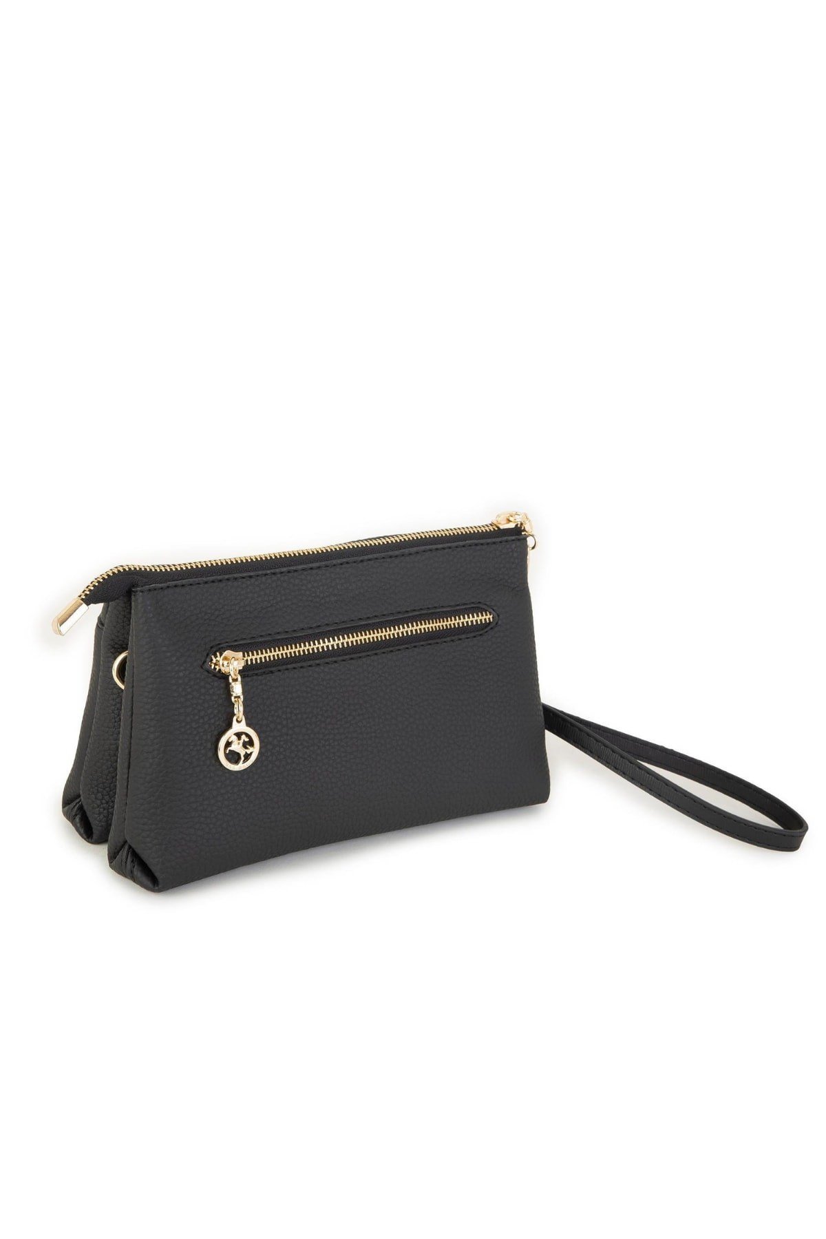 Nas Bag Kadın Çapraz ve Clutch Çanta Bilek ve Çapraz Askılı Siyah Natural (24x15 cm)