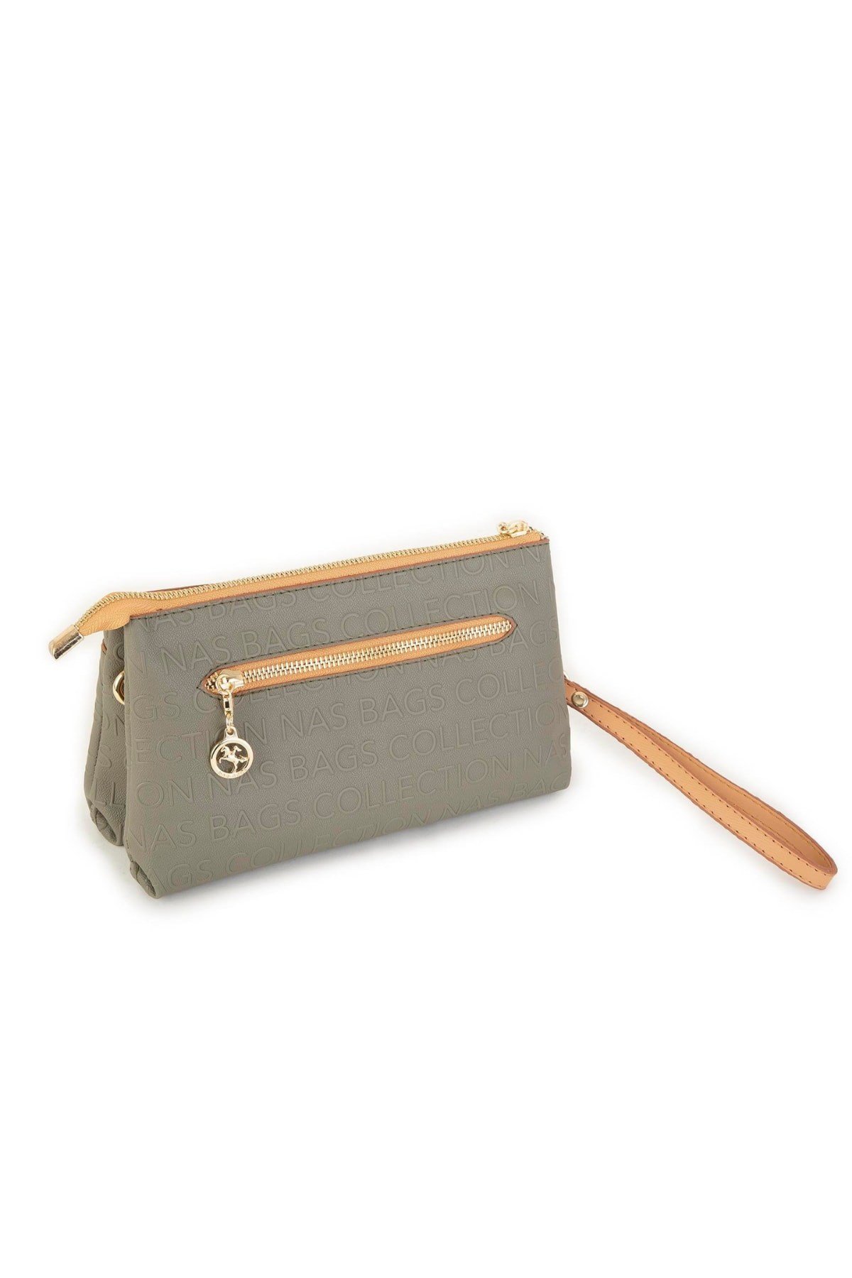 Nas Bag Kadın Çapraz ve Clutch Çanta - Yeşil Camel Gofraj
