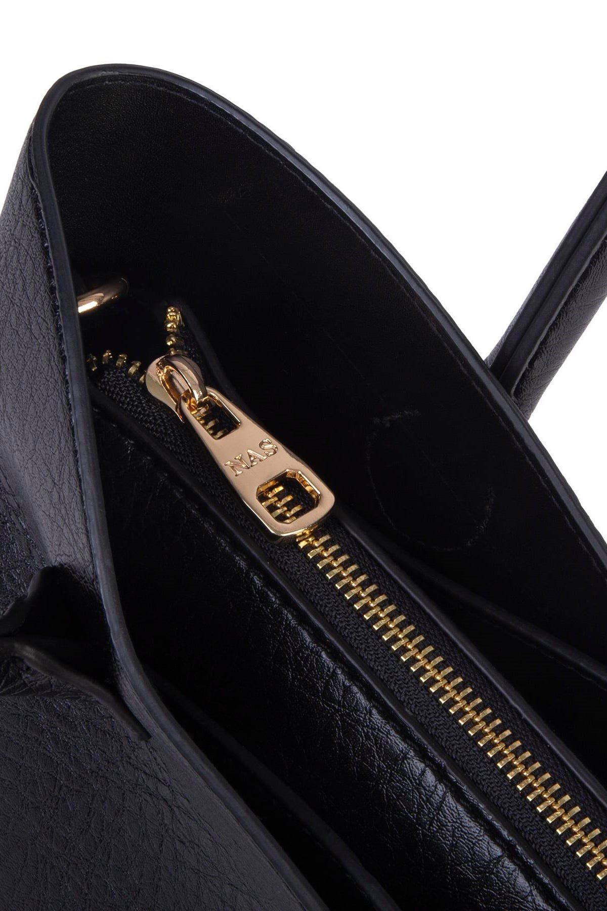 Nas Bag Kadın El ve Omuz Çantası Premium Seri Siyah Lopez