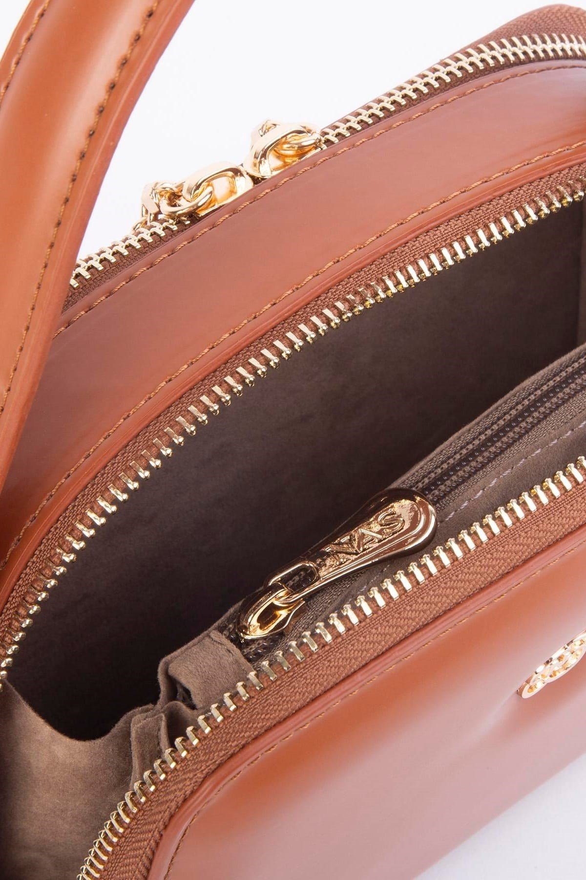 Nas Bag Kadın Mini El ve Çapraz Çanta Taba (en:20 boy :15)