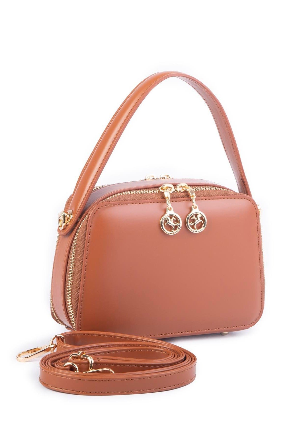 Nas Bag Kadın Mini El ve Çapraz Çanta Taba (en:20 boy :15)