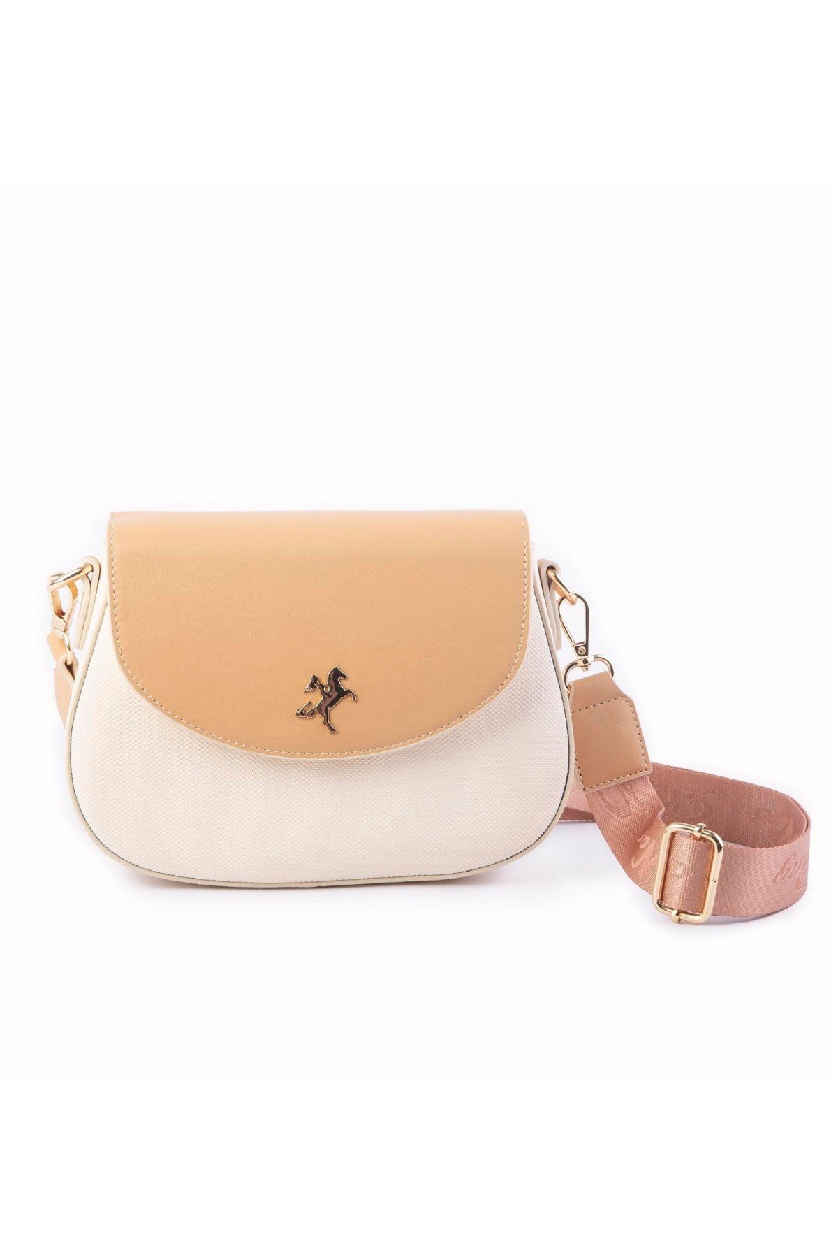 Nas Bag Kadın Omuz ve Çapraz Çanta Çift Askılı - Krem Camel Lcst