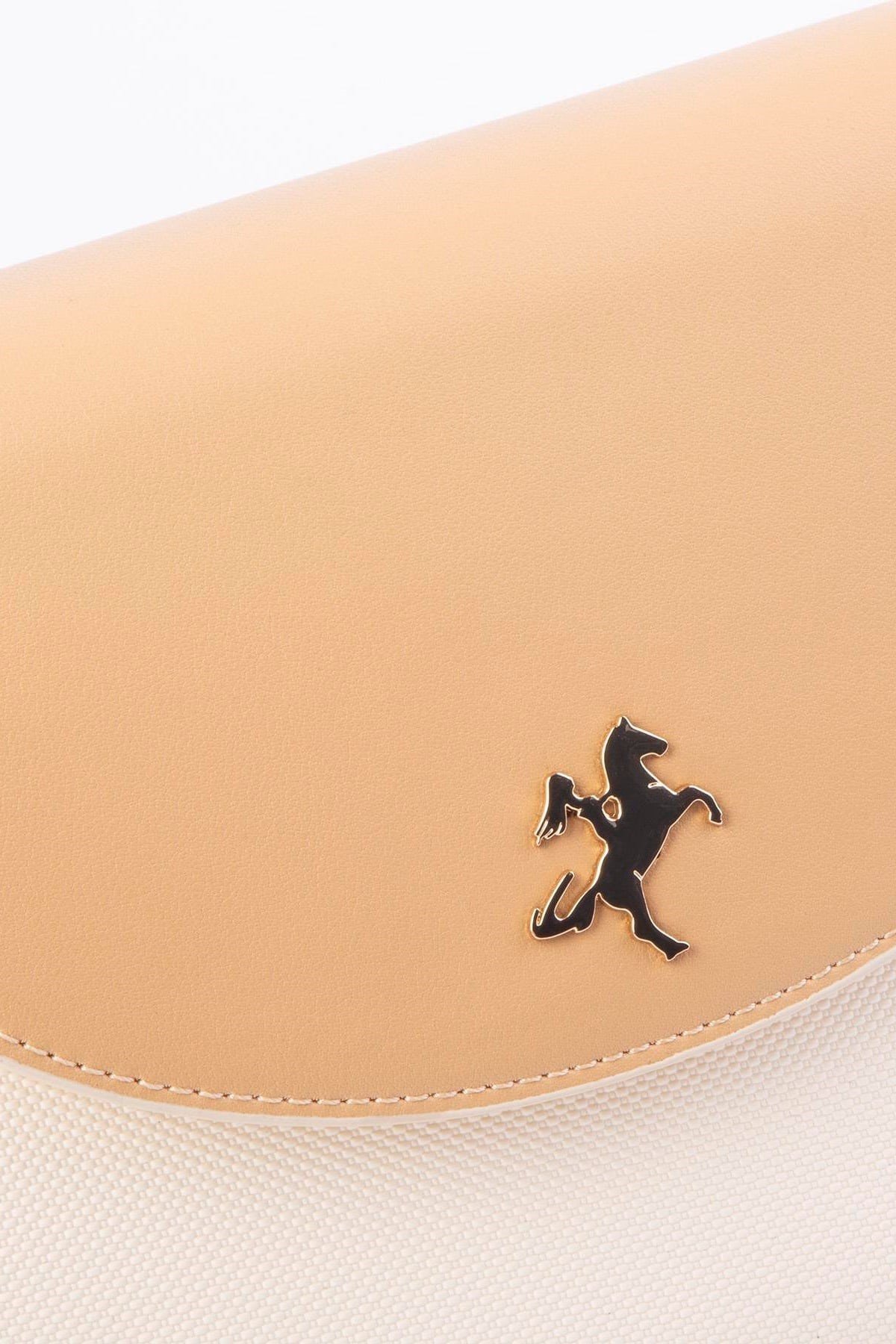 Nas Bag Kadın Omuz ve Çapraz Çanta Çift Askılı - Krem Camel Lcst