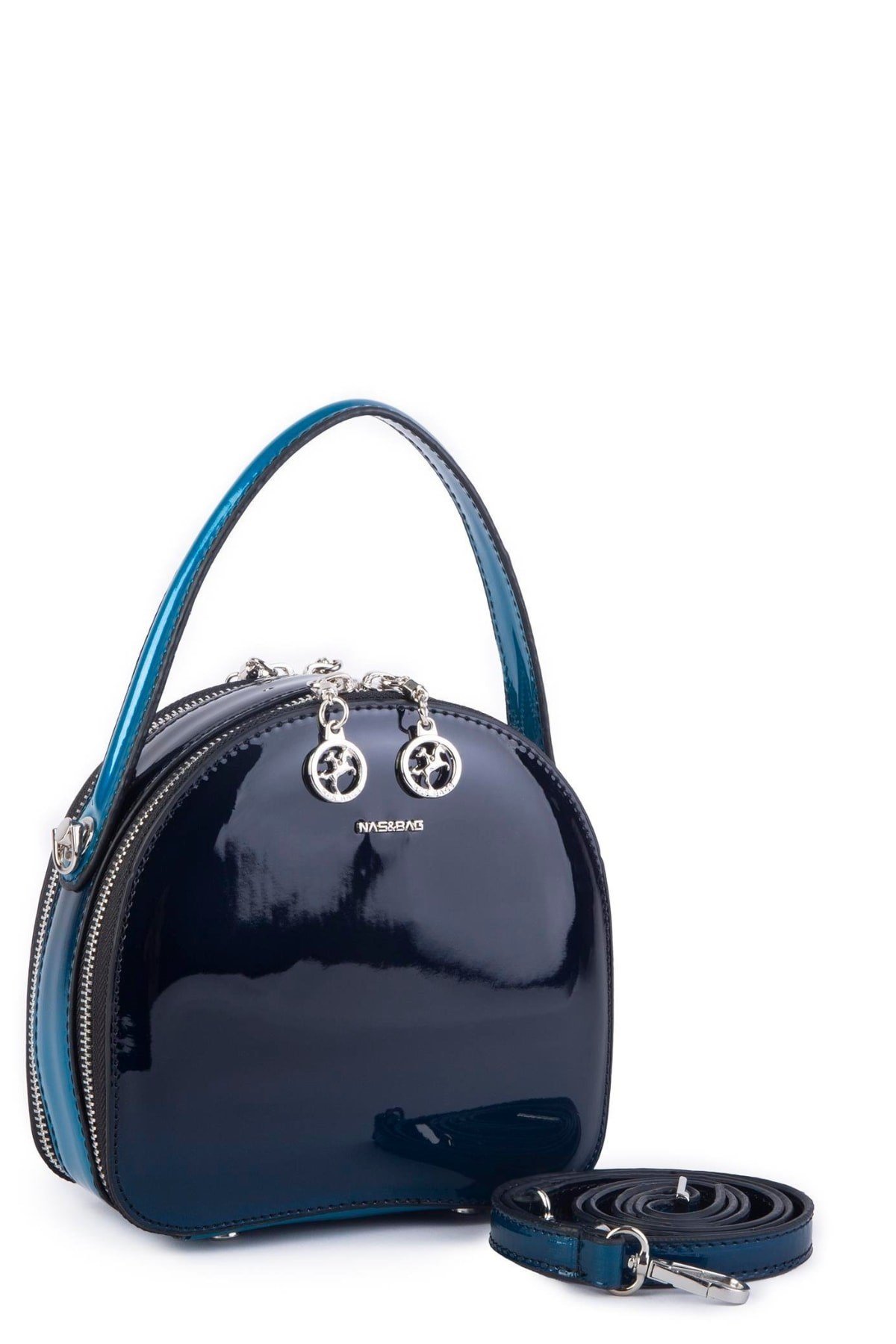 Nas Bag Mini Kadın El ve Çapraz Çanta - Lacivert Dumanlı