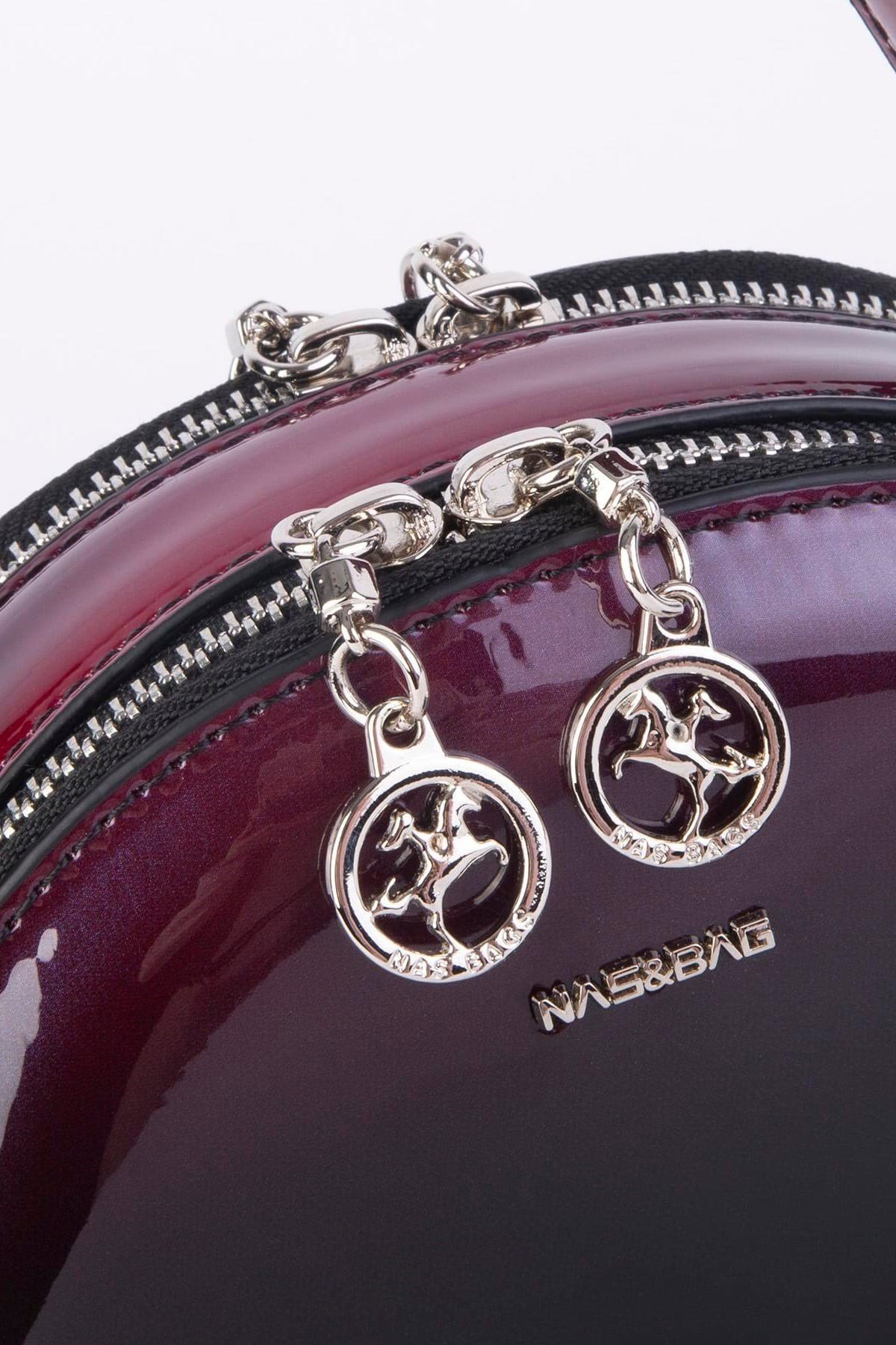 Nas Bag Mini Kadın El ve Çapraz Çanta - Bordo Dumanlı