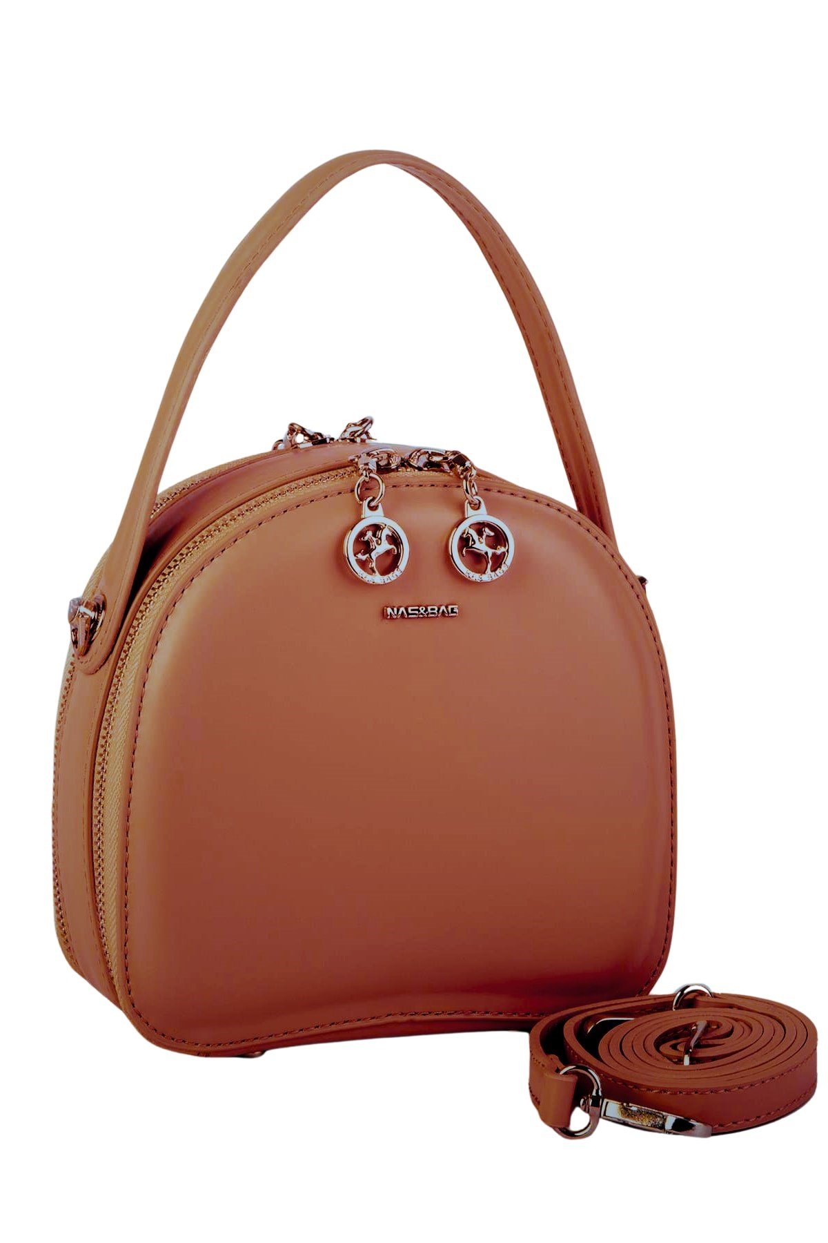 Nas Bag Mini Kadın El ve Çapraz Çanta - Taba Zra