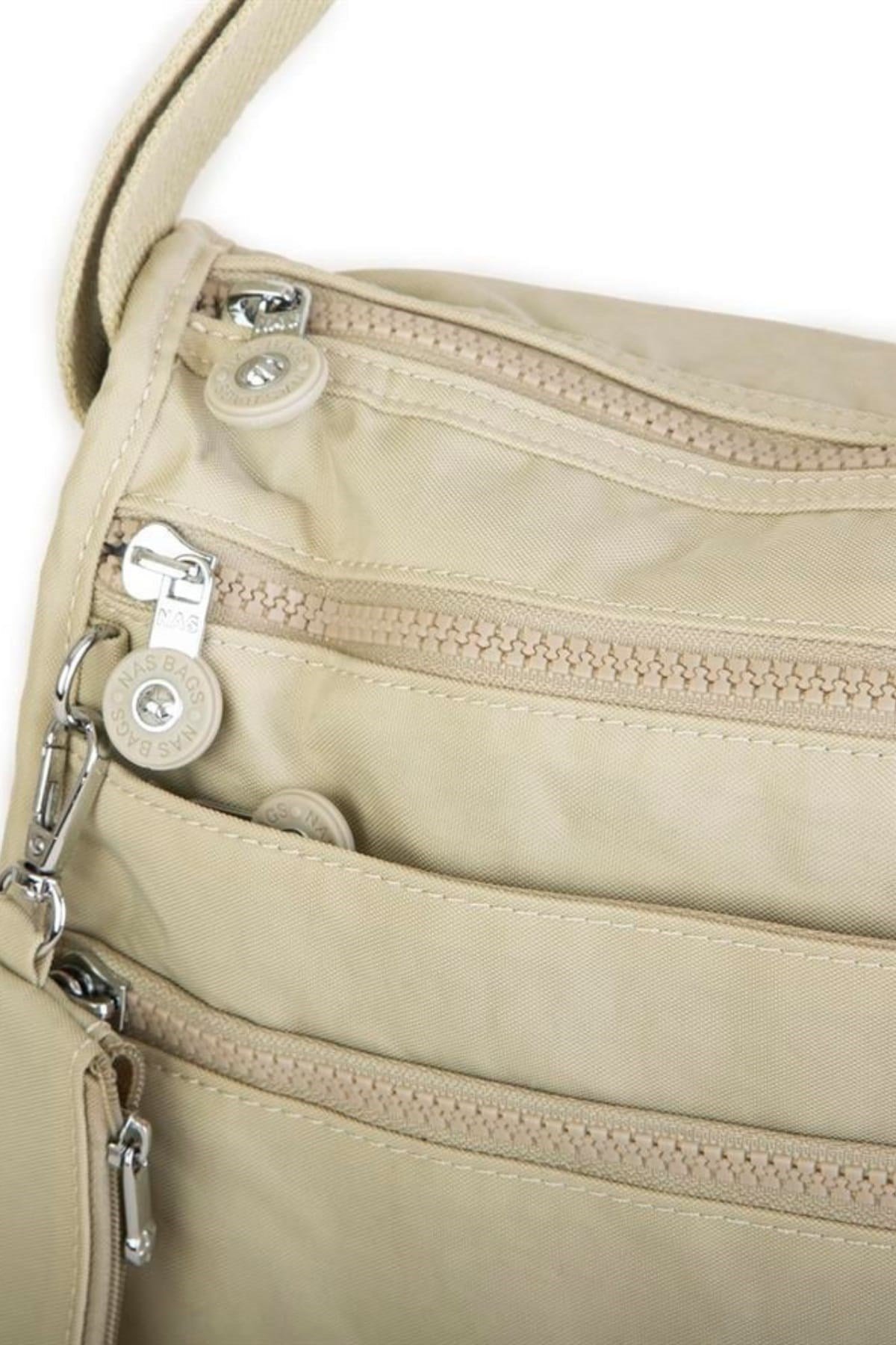 Nas Bag Unisex Zararlı Kimyasal İçermeyen Su İtici Özellikte Çapraz Çanta - Bej