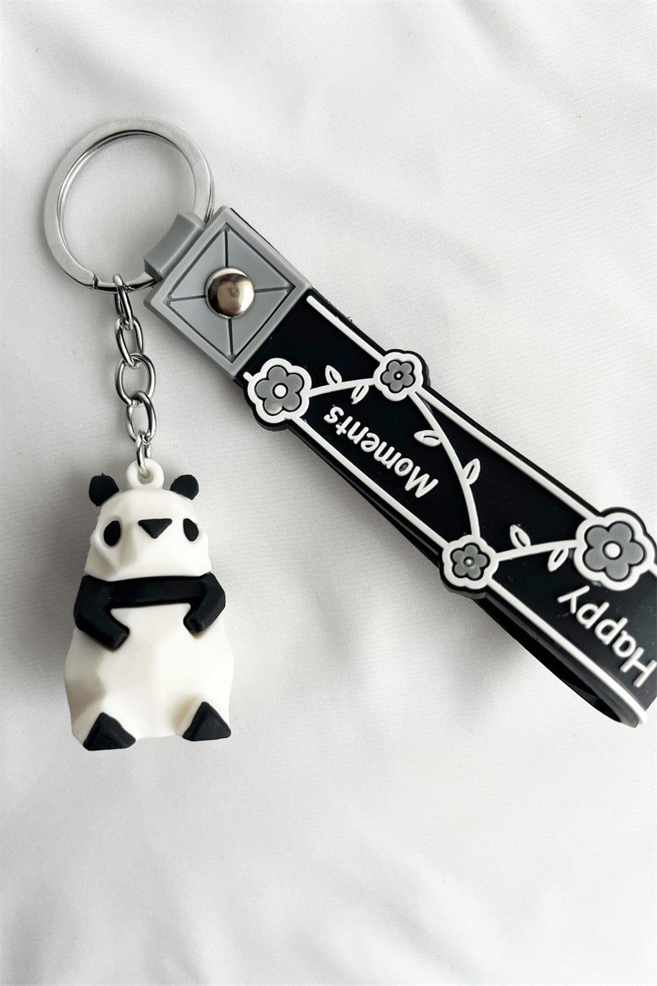 Panda Figürlü Slikon Anahtarlık