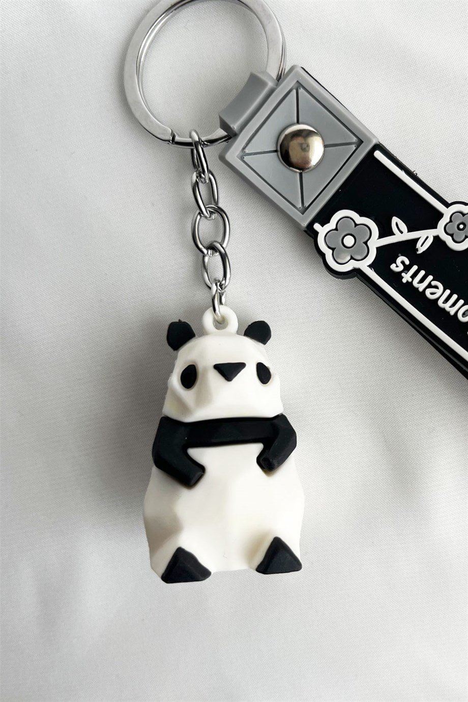 Panda Figürlü Slikon Anahtarlık