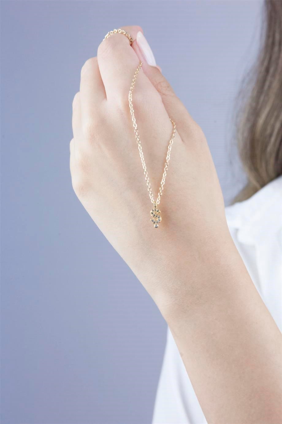 Ş Harf Gold Zincir Kolye