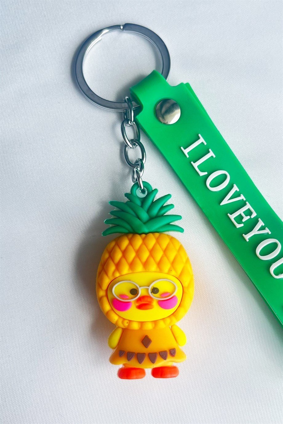 Sevimli Ananas Nine Slikon Anahtarlık