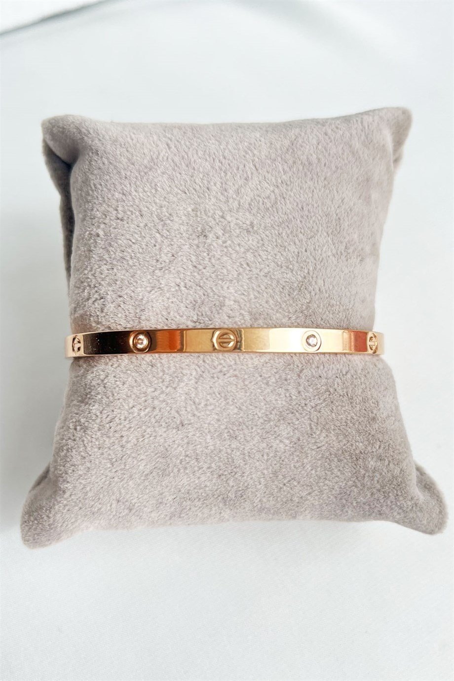 Taşlı Rose Cartier Model Çelik Kelepçe Bileklik