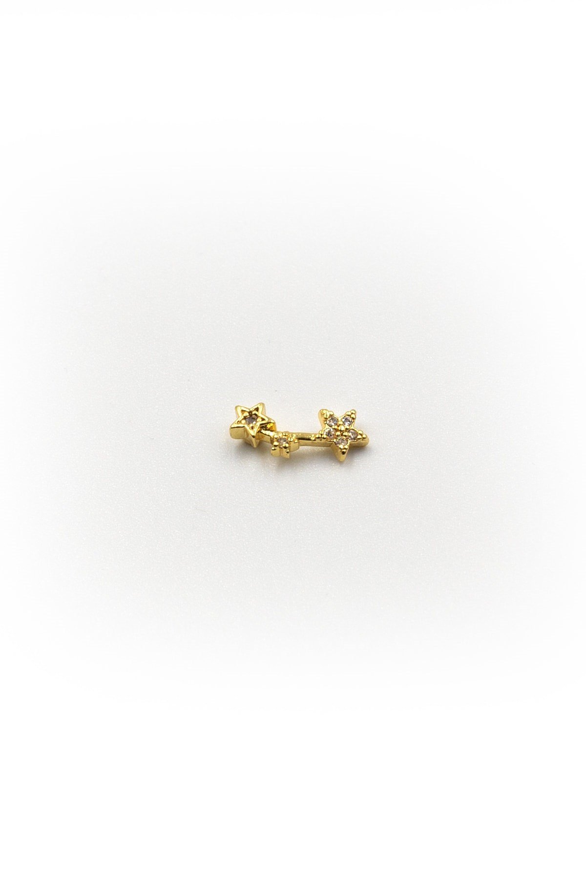 Üçlü Yıldız Taşlı Tragus Helix Piercing Gold – Anti Alerjik, Kararma Yapmaz