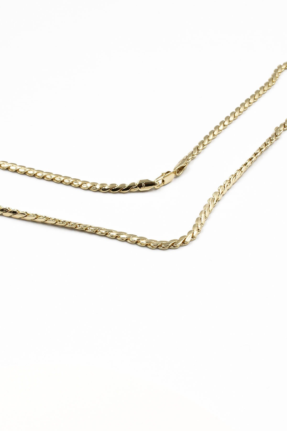 Yatay Ezme Zincir Model Xuping Kararmaz Gold Kadın Kolye - 55 cm