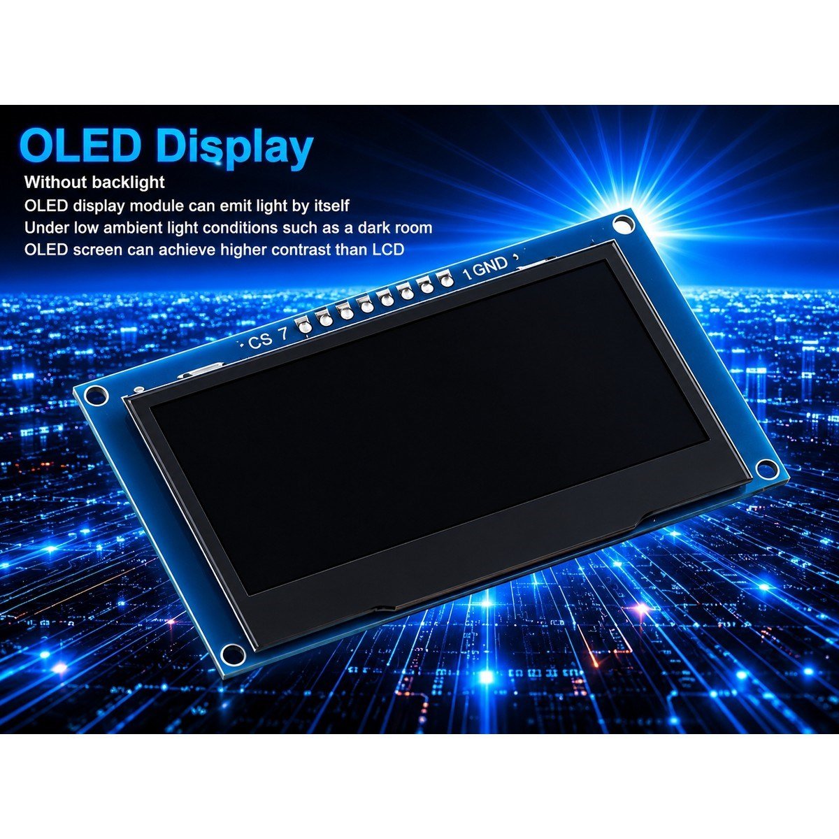 2.42 Inç Ver 4.1 128X64 SSD1309 7 Pinli SPI/I2C OLED LCD Ekran Modülü - Lehimli