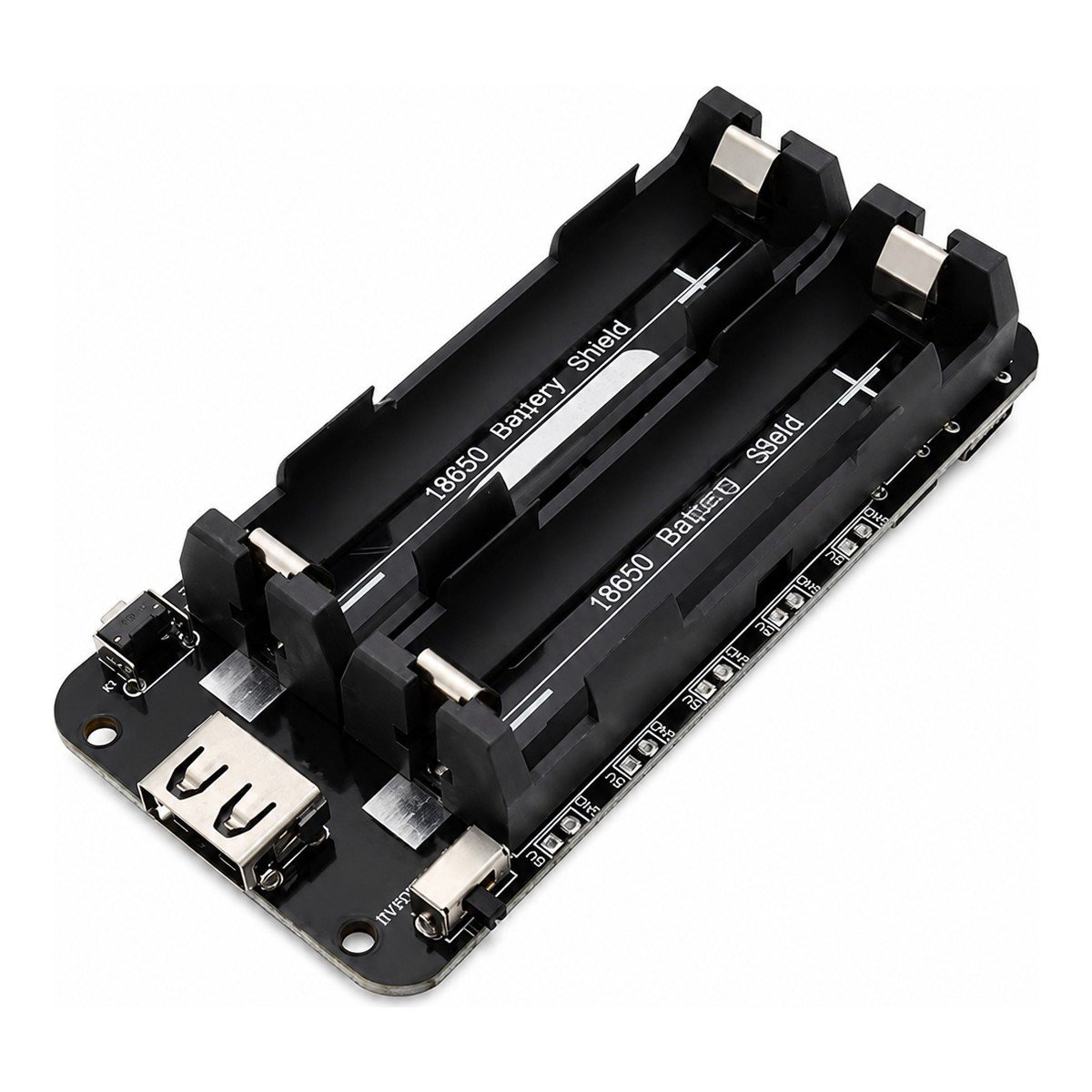 2'li Anahtarlı 18650 Lityum Pil Yuvası V8 Mikro USB