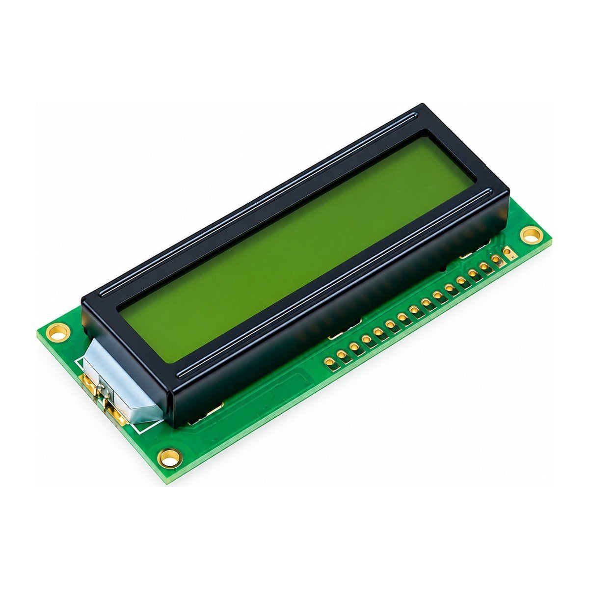 2X16 LCD Yeşil Karakter Ekran – Üstten ve Alttan Pinli