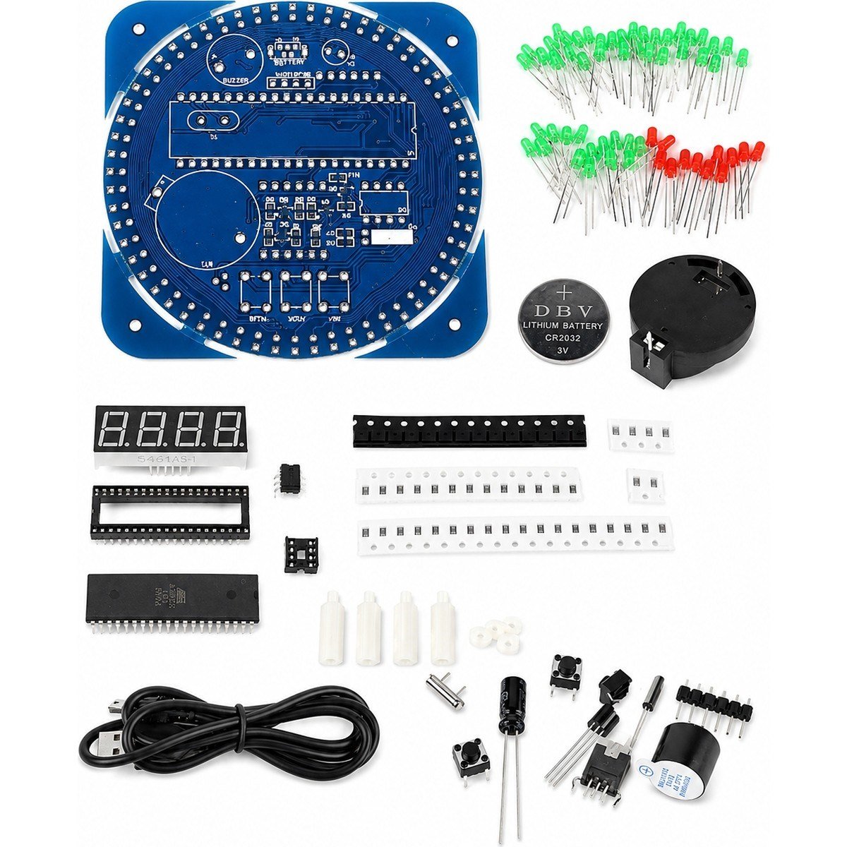 DS1302 Rtc LED Dijital Saat Kiti Sıcaklık Alarm ve Takvim Özellikli Elektronik Hobi Seti