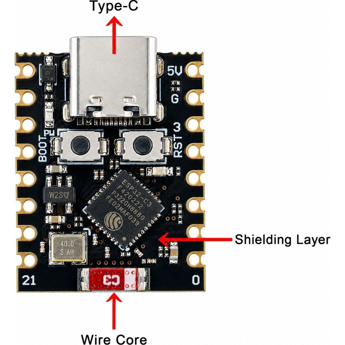 ESP32-C3 Süper Mini Wifi ve Bluetooth Geliştirme Kartı