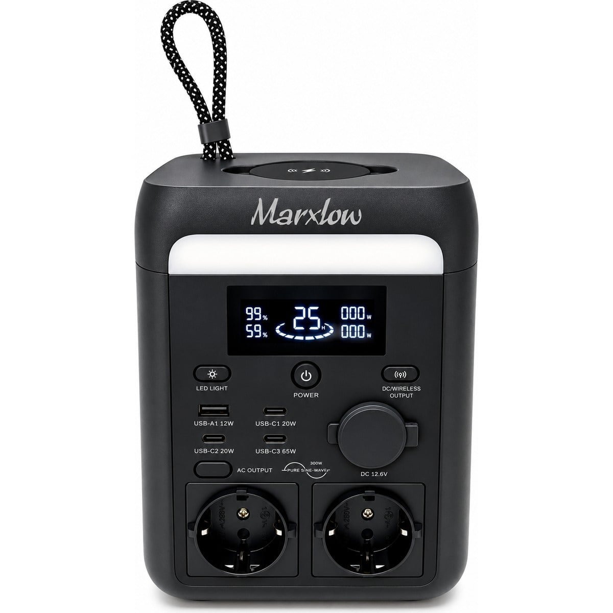 Marxlow 300W Pro 256WH Lifepo4 Taşınabilir Güç Istasyonu – Eps (Acil Güç Besleme)- Wi-Fi, Kablosuz Şarj, 65W Usb-C, 230V Ac OZK001512