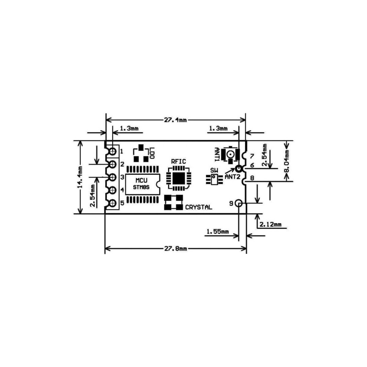 OEM 433MHZ Hc-12 Kablosuz Seri Port Modülü - 1000M Menzil