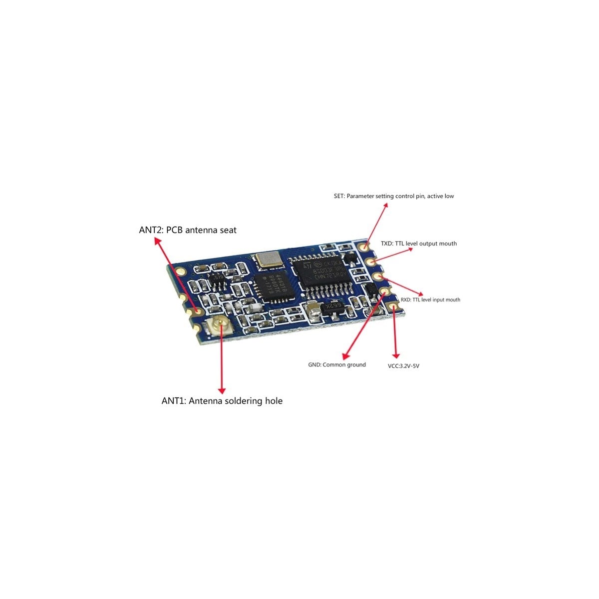 OEM 433MHZ Hc-12 Kablosuz Seri Port Modülü - 1000M Menzil