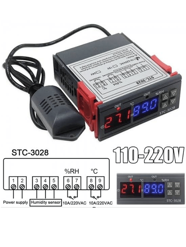 OEM STC-3028 Ac 110-220V LCD Ekranlı Nem Sıcaklık Kontrol Modülü