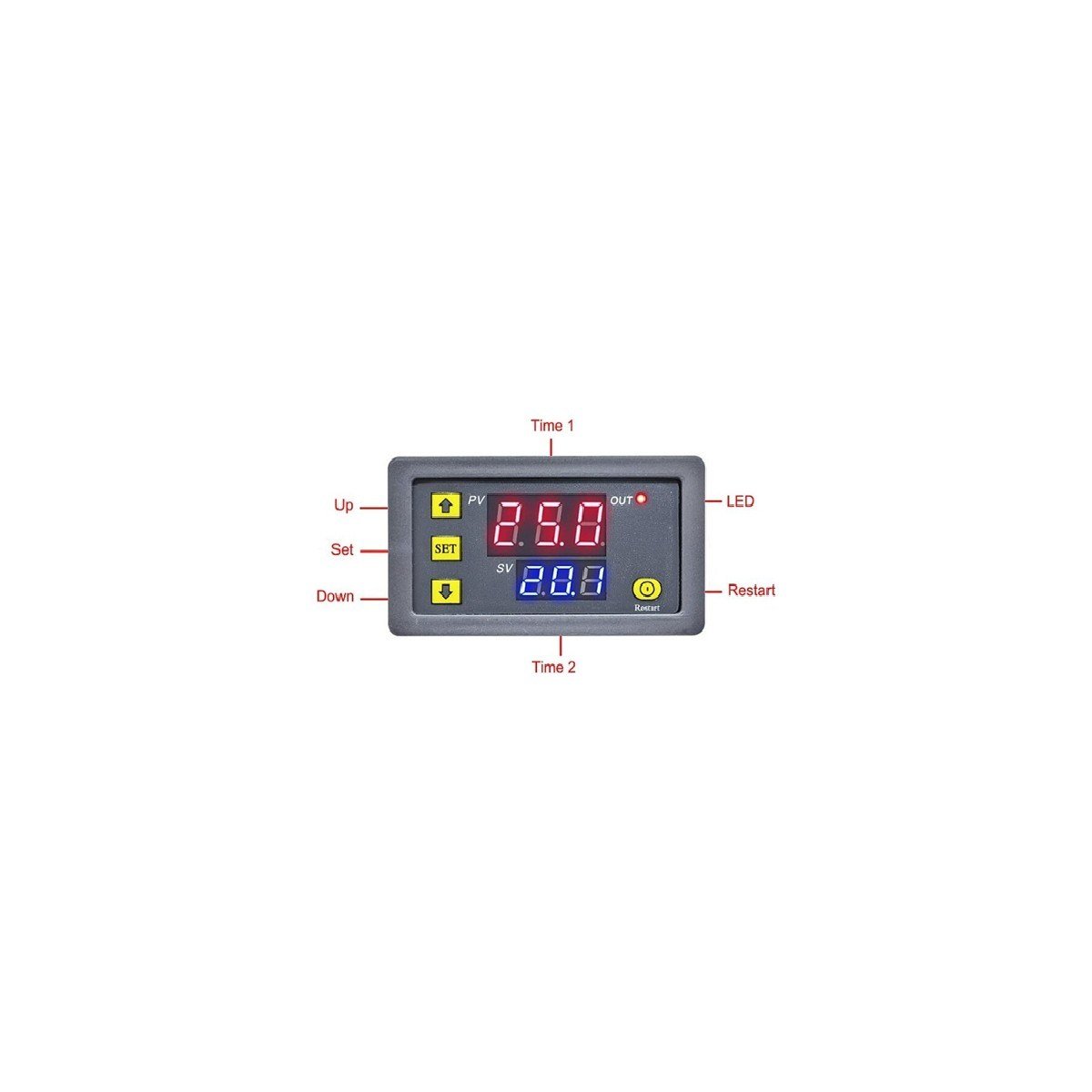 OEM T3230 12V 20A Programlanabilir Dijital LED Ekranlı Zamanlayıcı Gecikme Rölesi - Döngüsel Zaman Ayarlı Kontrol Kartı