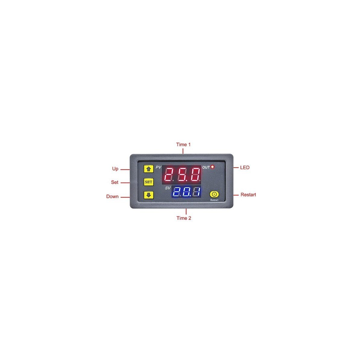 OEM T3230 220V 20A Programlanabilir Dijital LED Ekranlı Zamanlayıcı Gecikme Rölesi - Döngüsel Zaman Ayarlı Kontrol Kartı