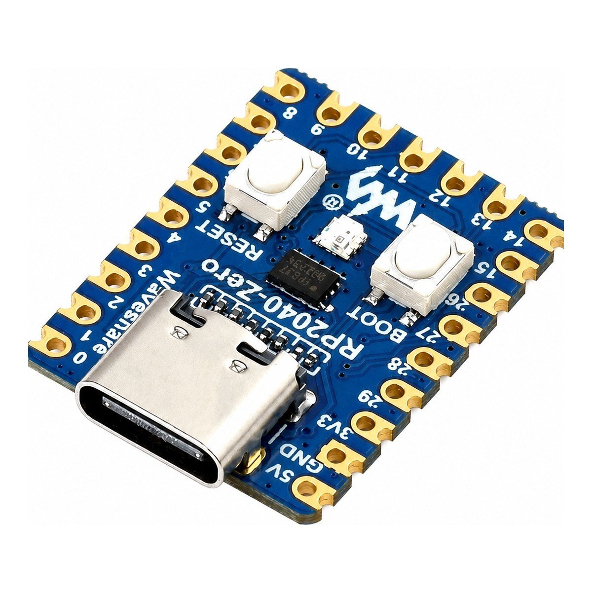 Raspberry Pi RP2040 Tabanlı Type-C Mini Geliştirme Kartı (Waveshare RP2040-ZERO)