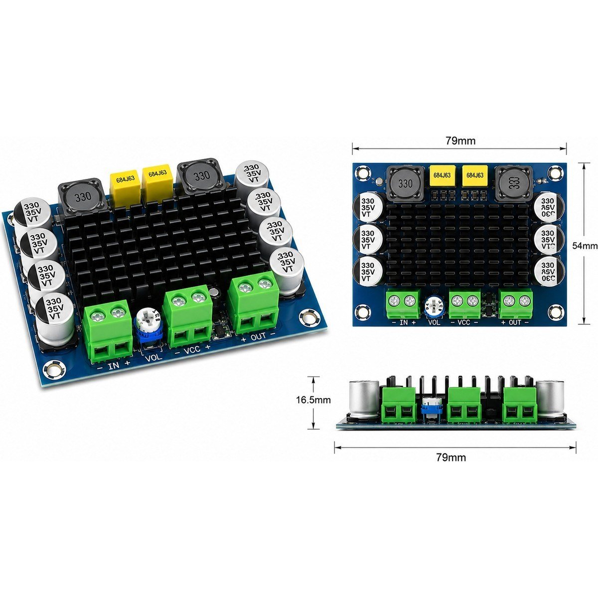 TPA3116D2 100W Tek Kanal Dijital Amfi Kartı | Dc 12-26V | Ses Seviye Ayarlı | HW-576