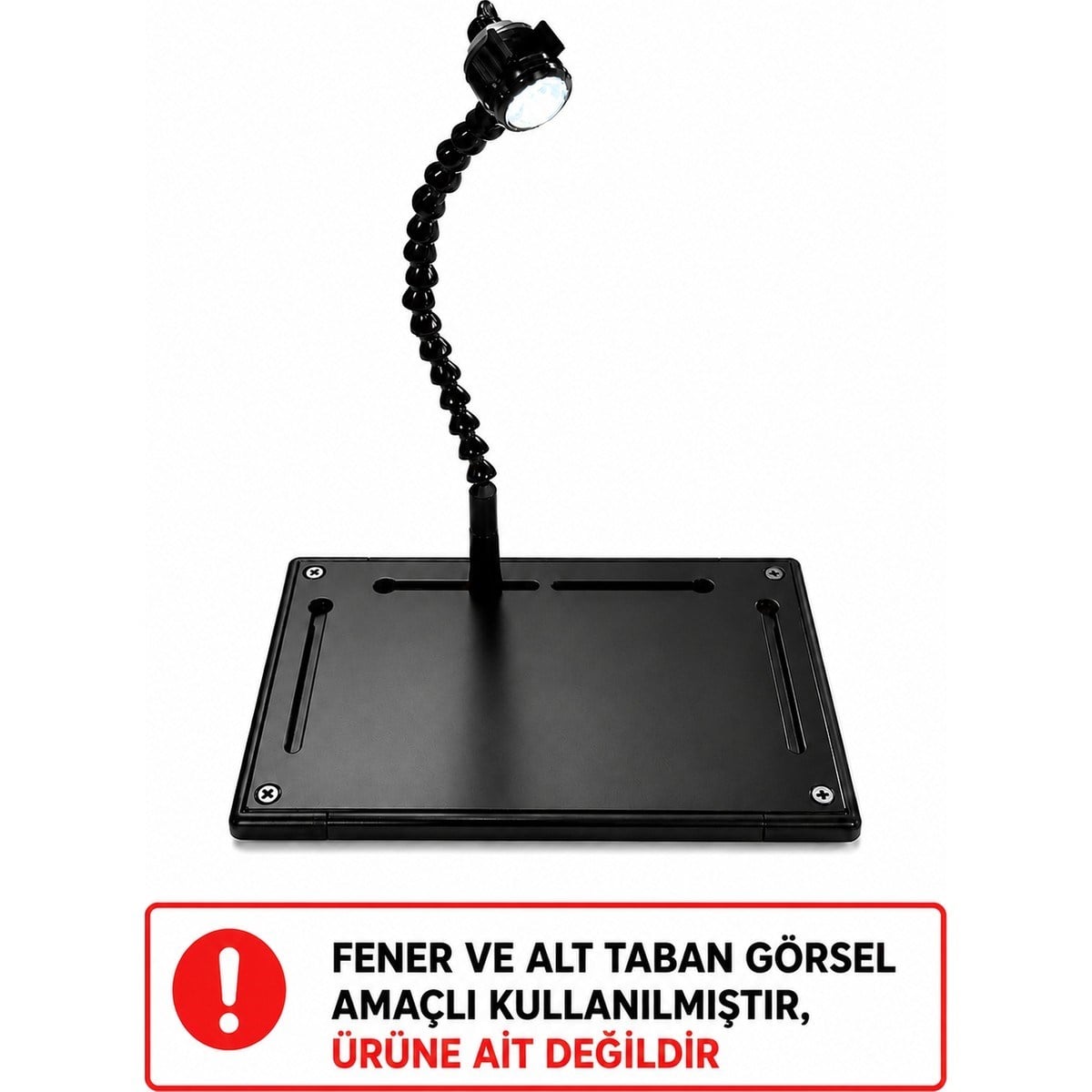 ZD-11P Alüminyum Alt Tabanlı Esnek LED Fener Tutucu Kol Aparatı (ZD-11P Alüminyum Alt Taban ve ZD-150H-1 Güçlü Manyetik Taban Ile Uyumlu)