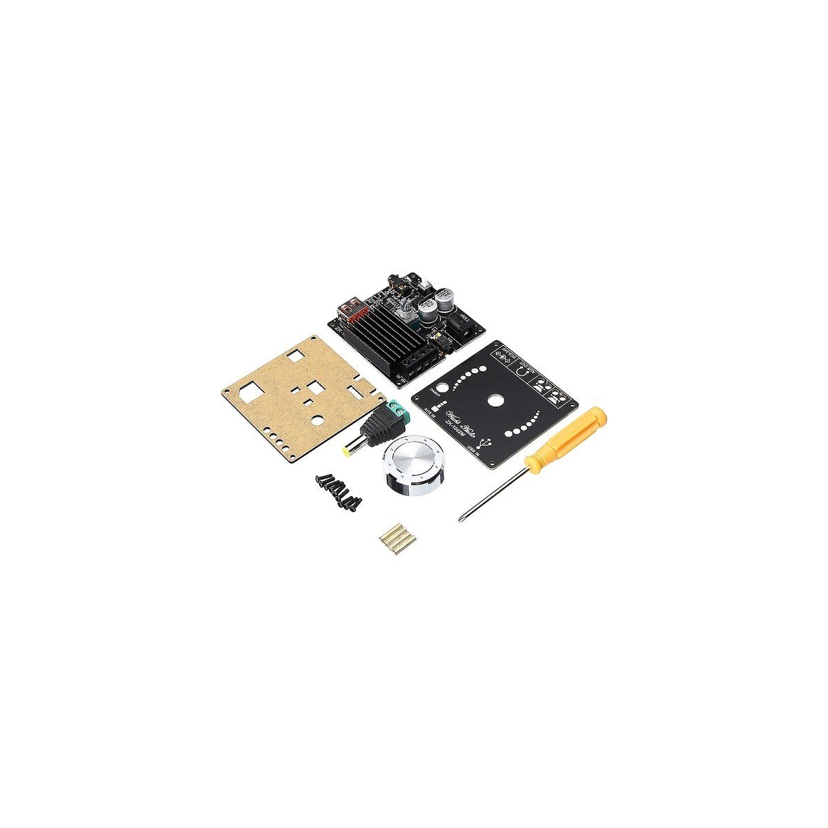 ZK-1002M 2X100W Bluetooth 5.0 USB Aux Stereo Amfi Modülü – Ses Kontrollü