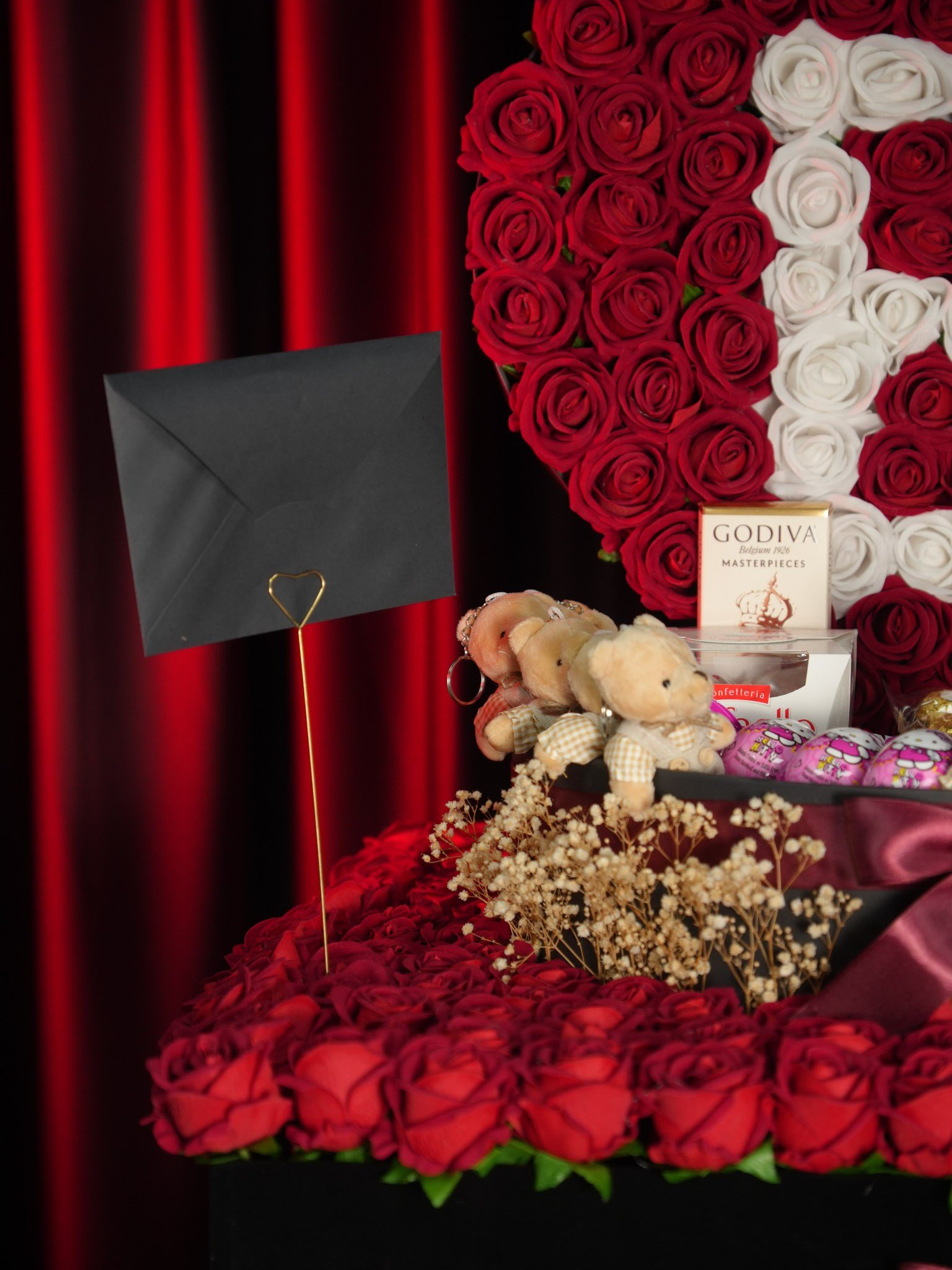 Premium Dev Box — 70 x 140 cm - BORDO 1791 | İstanbul Gül ve Çikolata Kutusu