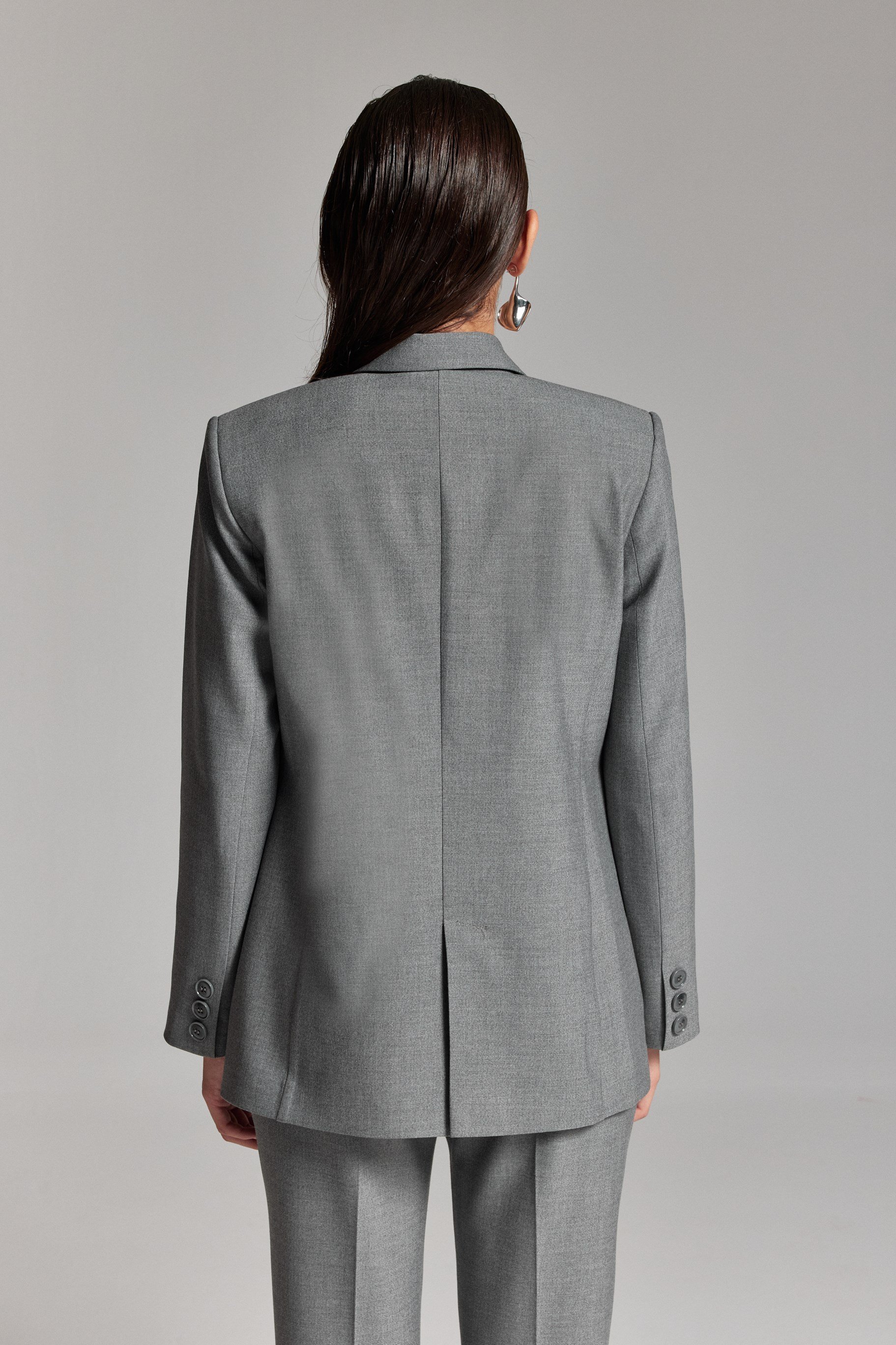 GRİ KRUVAZE OVERSİZE BLAZER CEKET