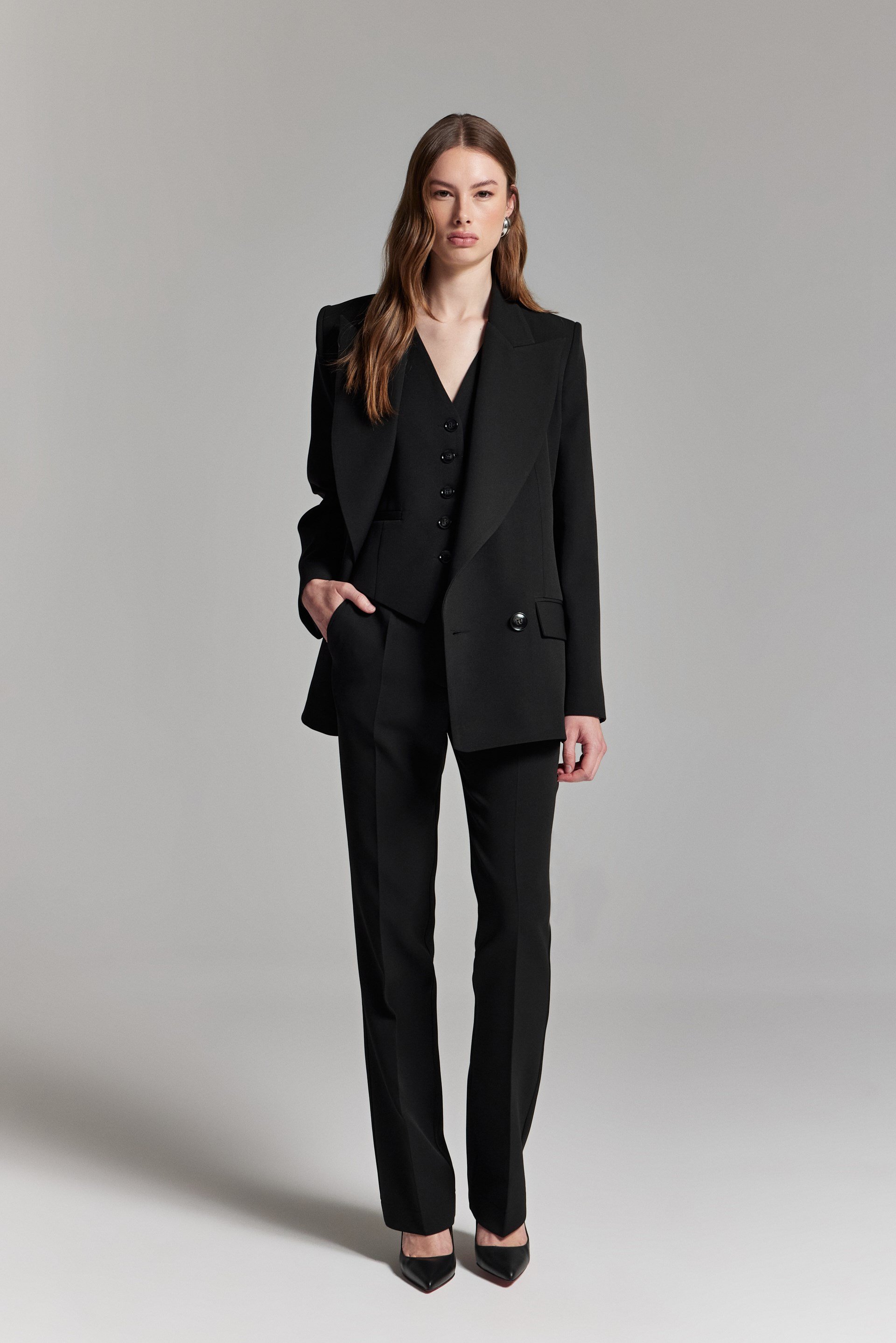SİYAH KRUVAZE OVERSİZE BLAZER CEKET