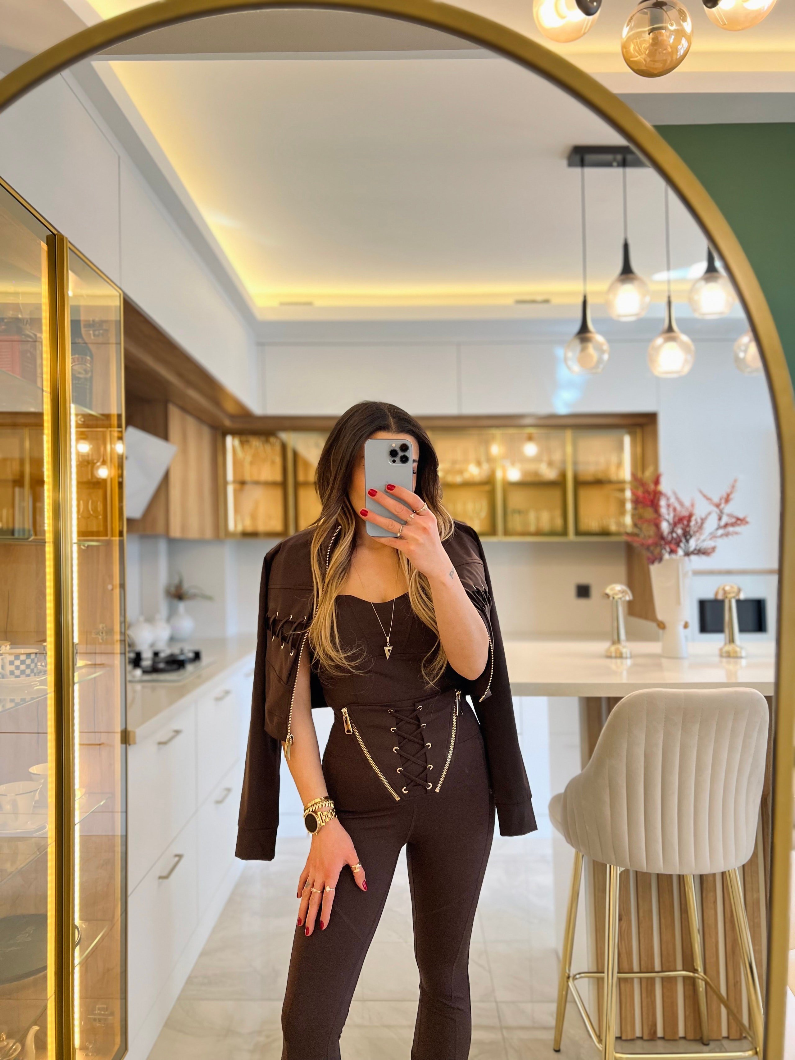 LUCİANA FLARE LEGGİNG KAHVE RENK