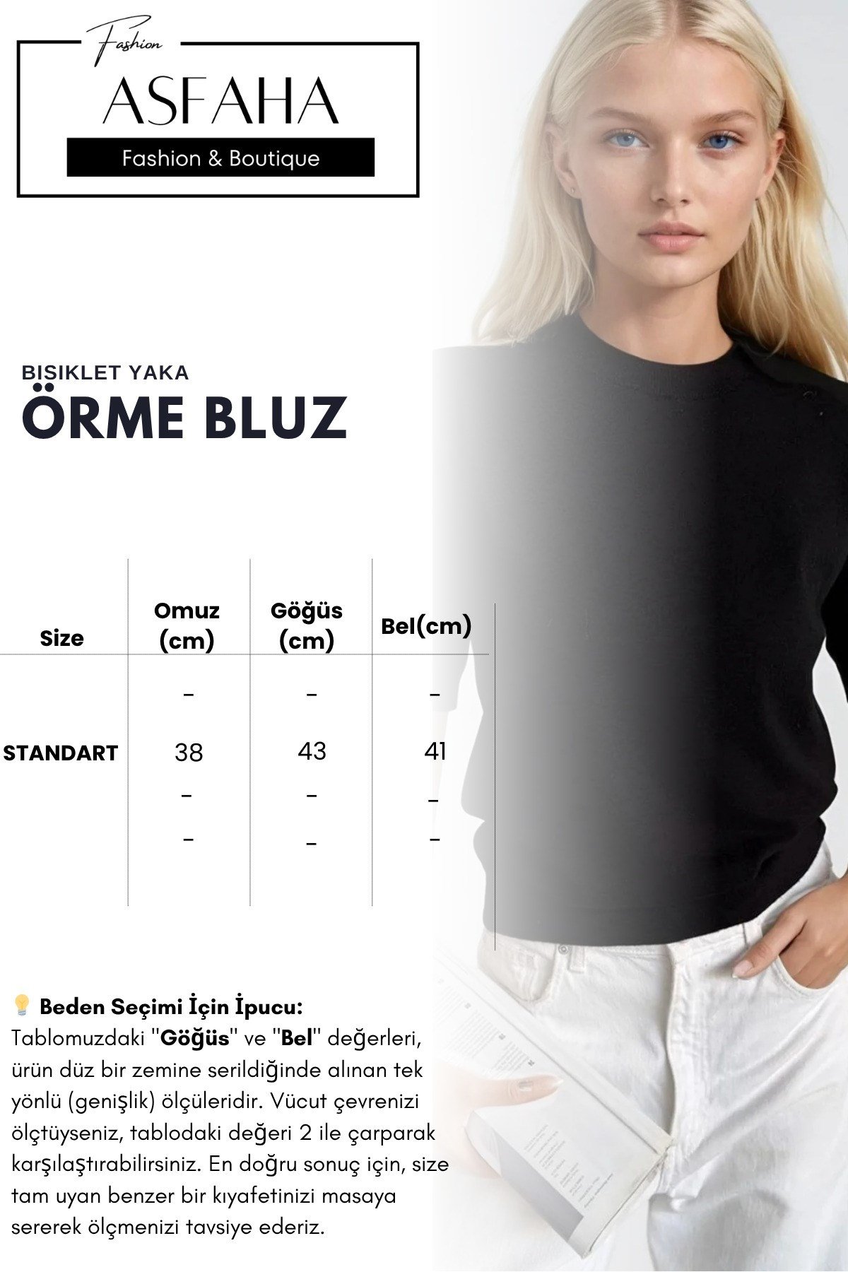 Kadın Bisiklet Yaka Kısa Kollu Esnek Triko Bluz