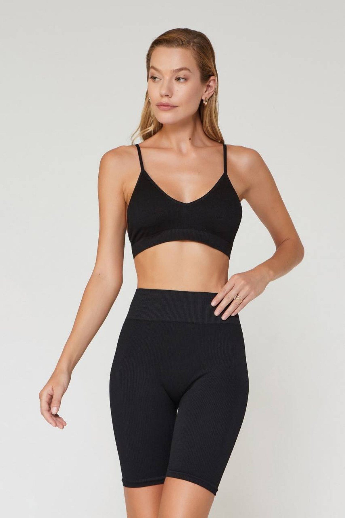 Kadın İnce Askılı Fitilli Crop Büstiyer