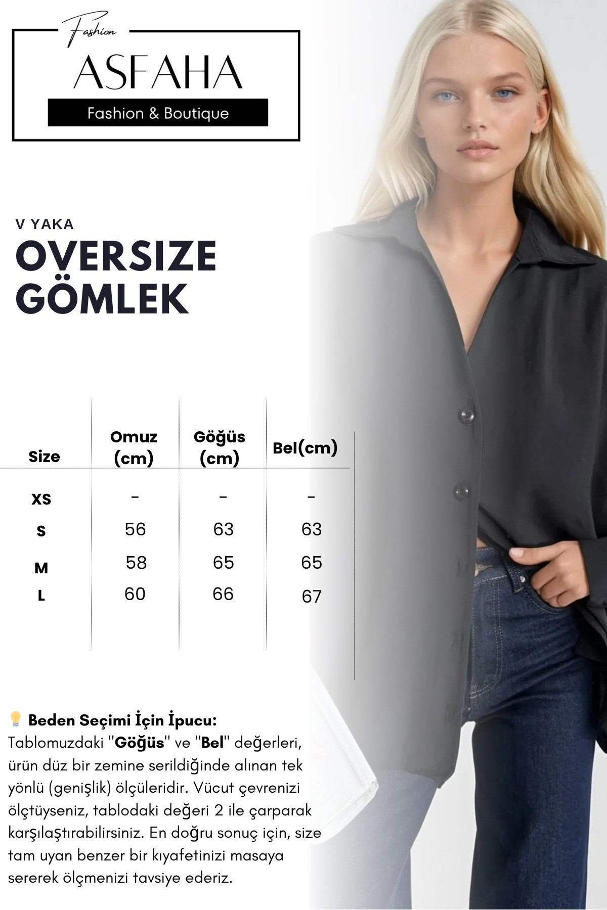 Kadın V Yaka Dökümlü Oversize Modal Gömlek