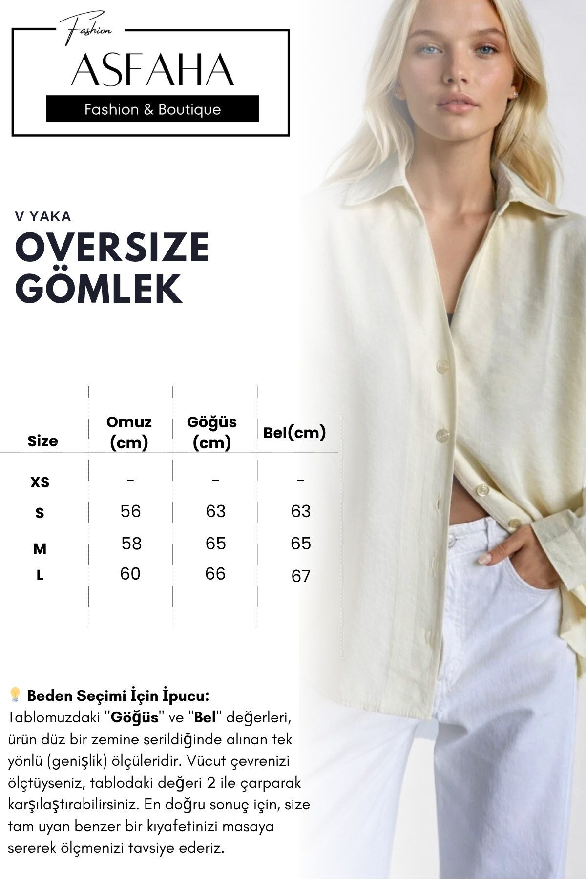 Kadın V Yaka Dökümlü Oversize Modal Gömlek