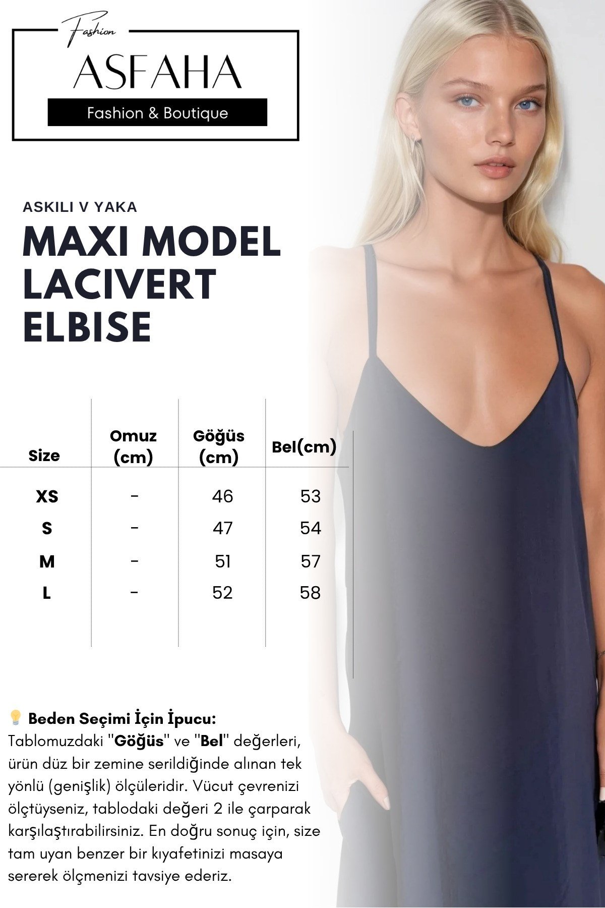 Kadın V Yaka İp Askılı Dökümlü Model Maxi Modal Elbise