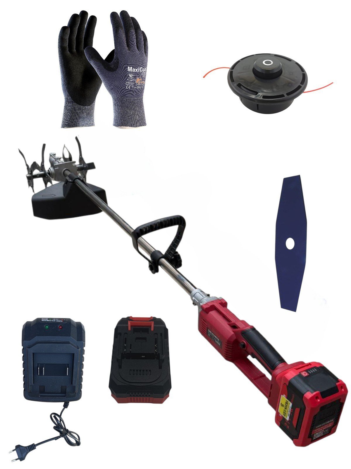 15 Pilli Çift Bataryalı Akülü Ot Kesme Ve Çapa Makinesi