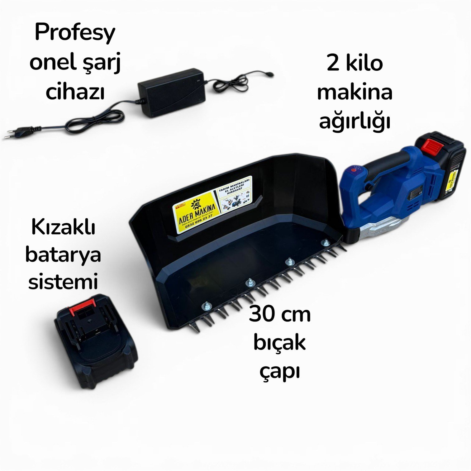 Çift Bataryalı Zıpkalı Ot Kesme Makinesi