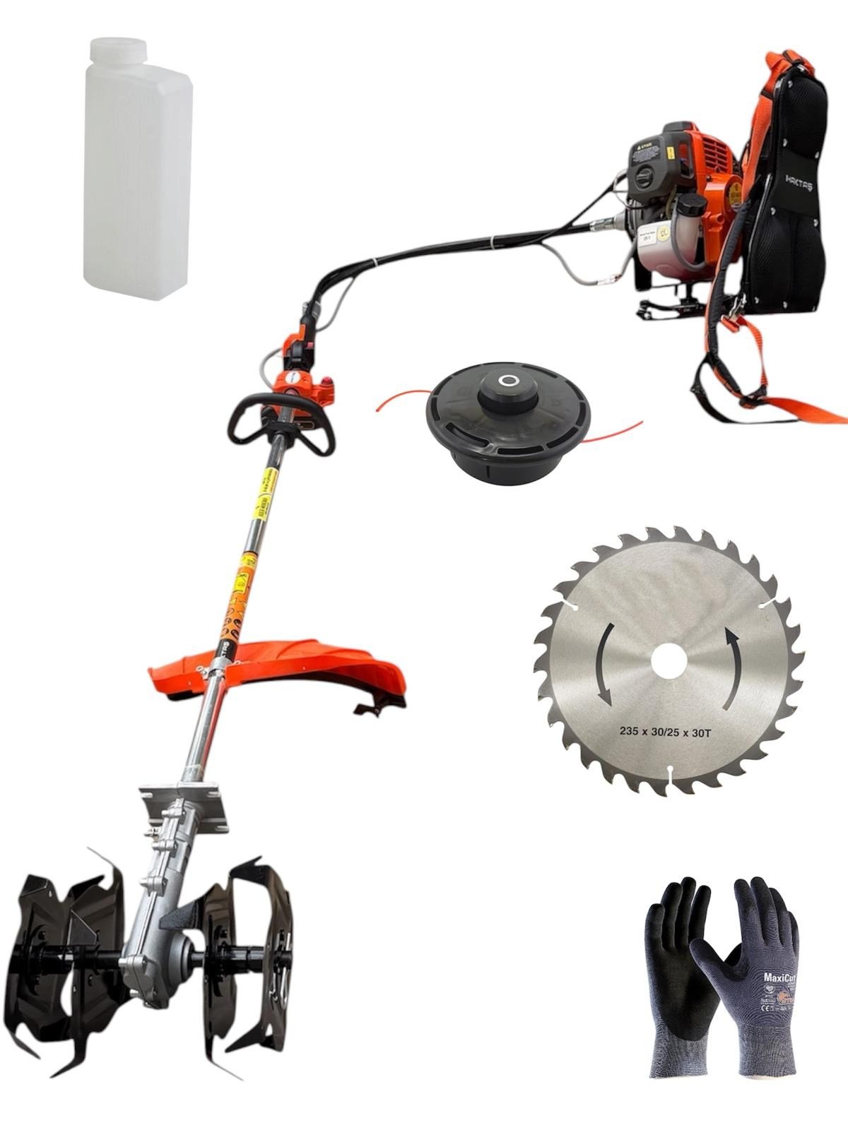 Otomatik 2.1 Hp Sırt Çantalı Ot Kesme Ve Ahtapot Çapa Aparatı