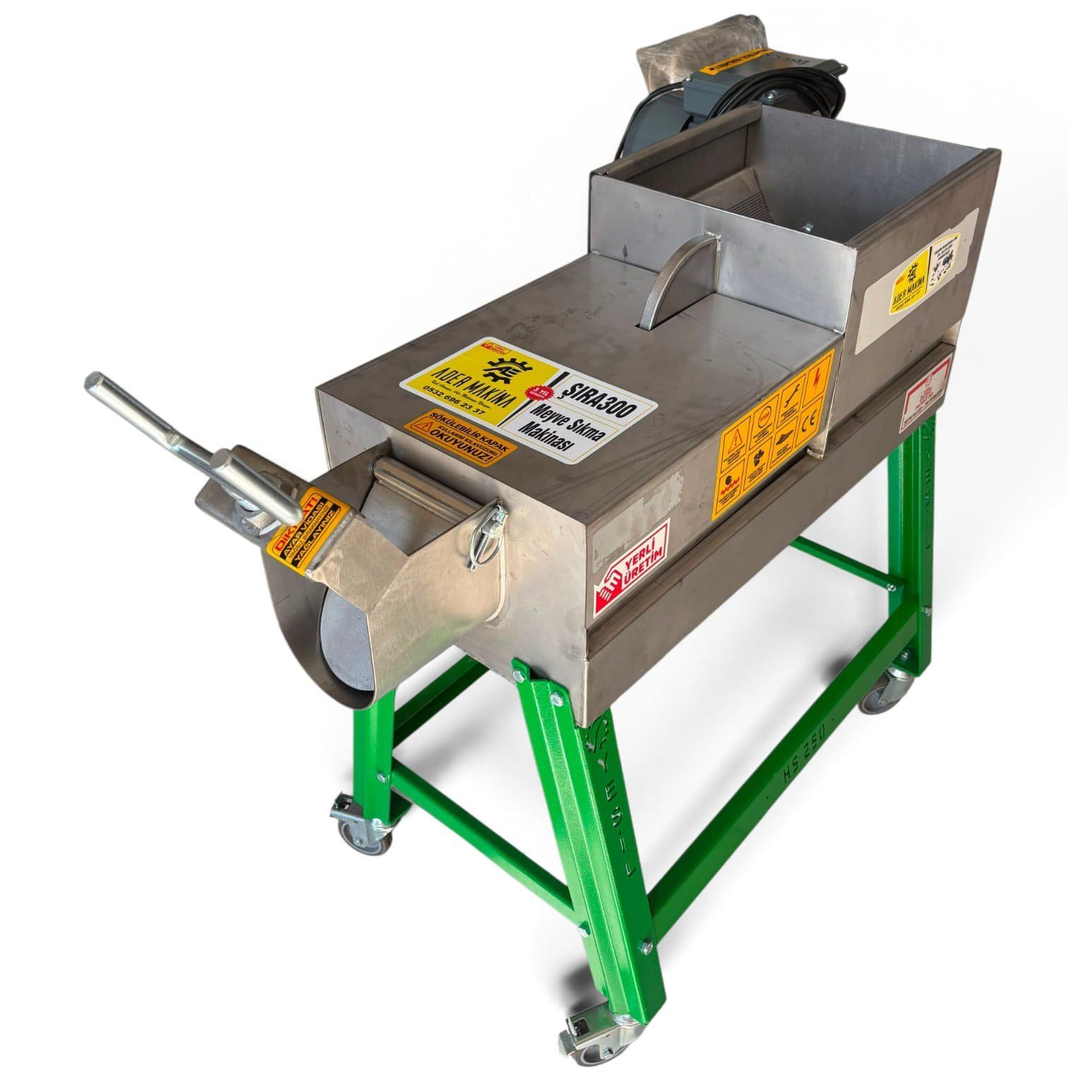ŞIRA250 Üzüm Sıkma Nar Sıkma Makinası Helezonlu 220V 250KG/S