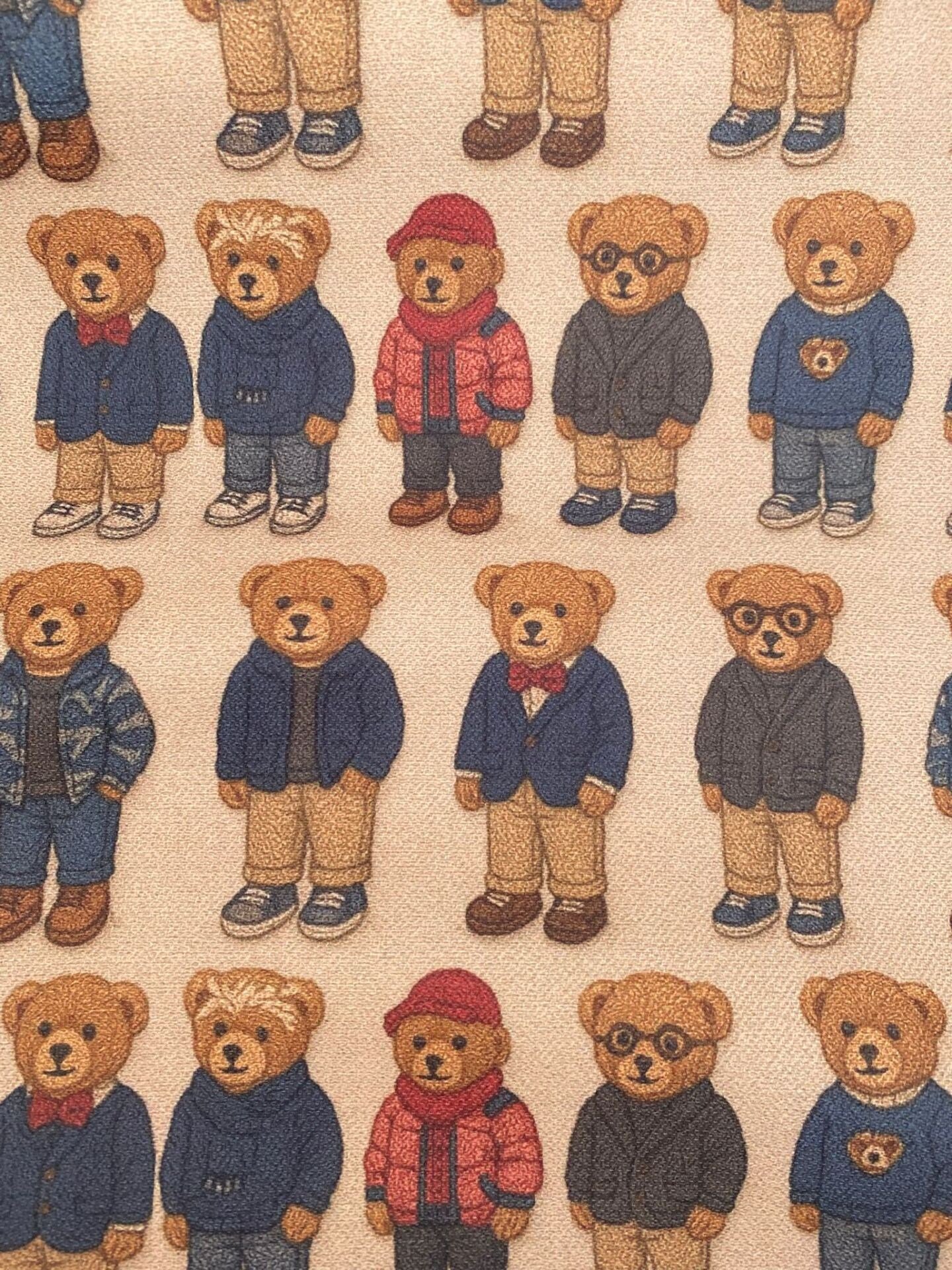 3D Teddy Bear Desenli Kumaş